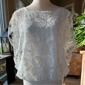Alice and Olivia white lace top, size M.